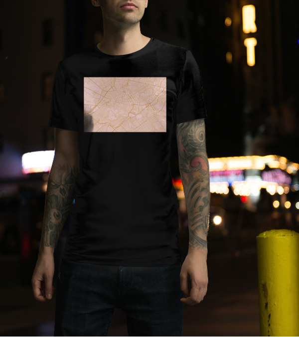 Athens Map Detailed City Grid Layout T-Shirt