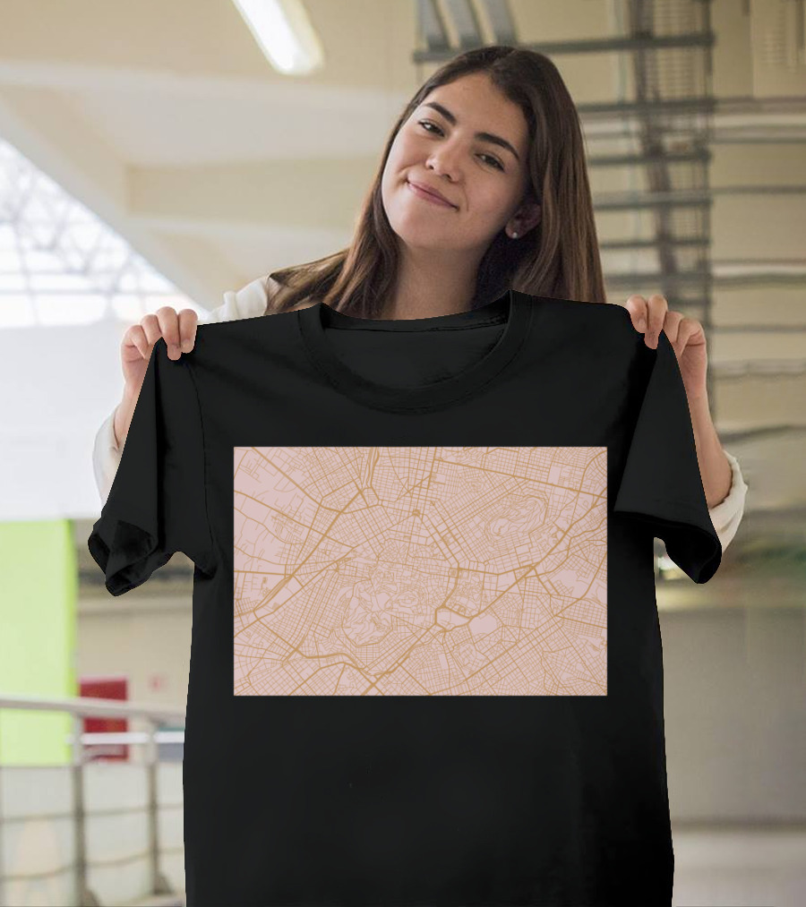 Athens Map Detailed City Grid Layout T-Shirt