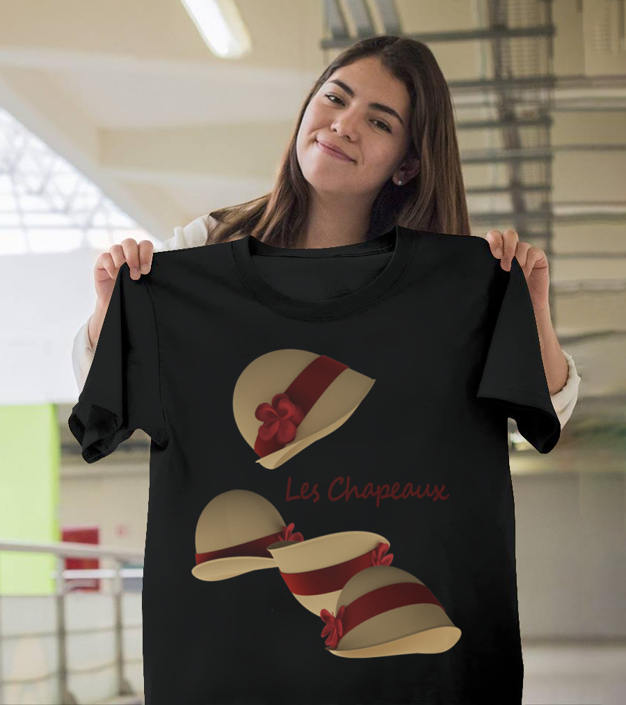 Les Chapeaux Elegant Red Ribbon Flower Hats T-Shirt