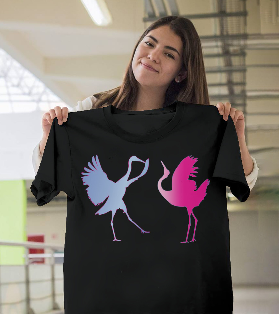 Japanese Cranes Pastel Gradient Dance T-Shirt