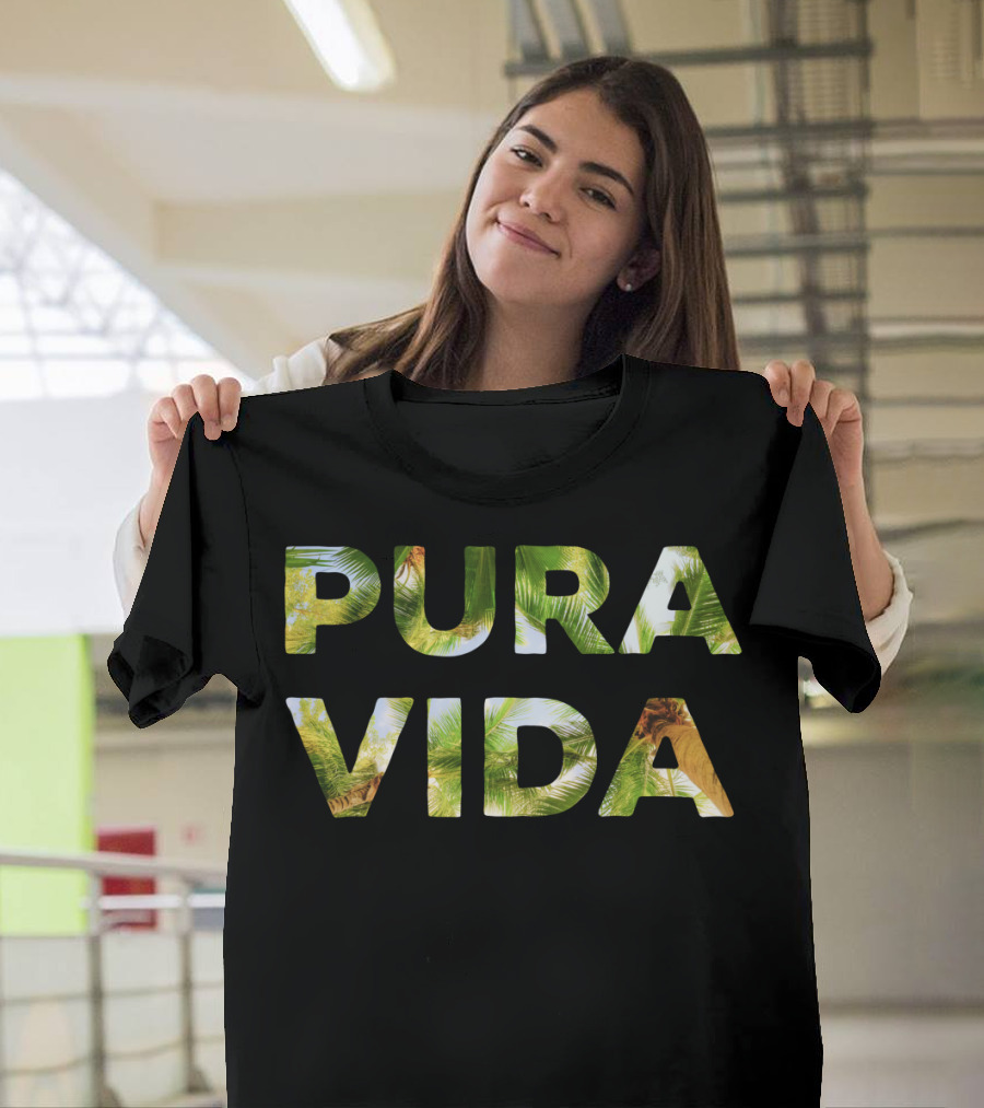 Pura Vida Costa Rica Tropical Palm Trees T-Shirt