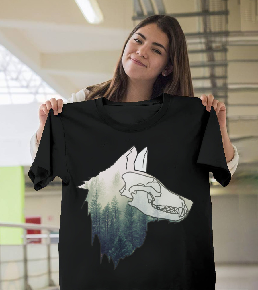 Native American Forest Spirit Wolf Skull T-Shirt