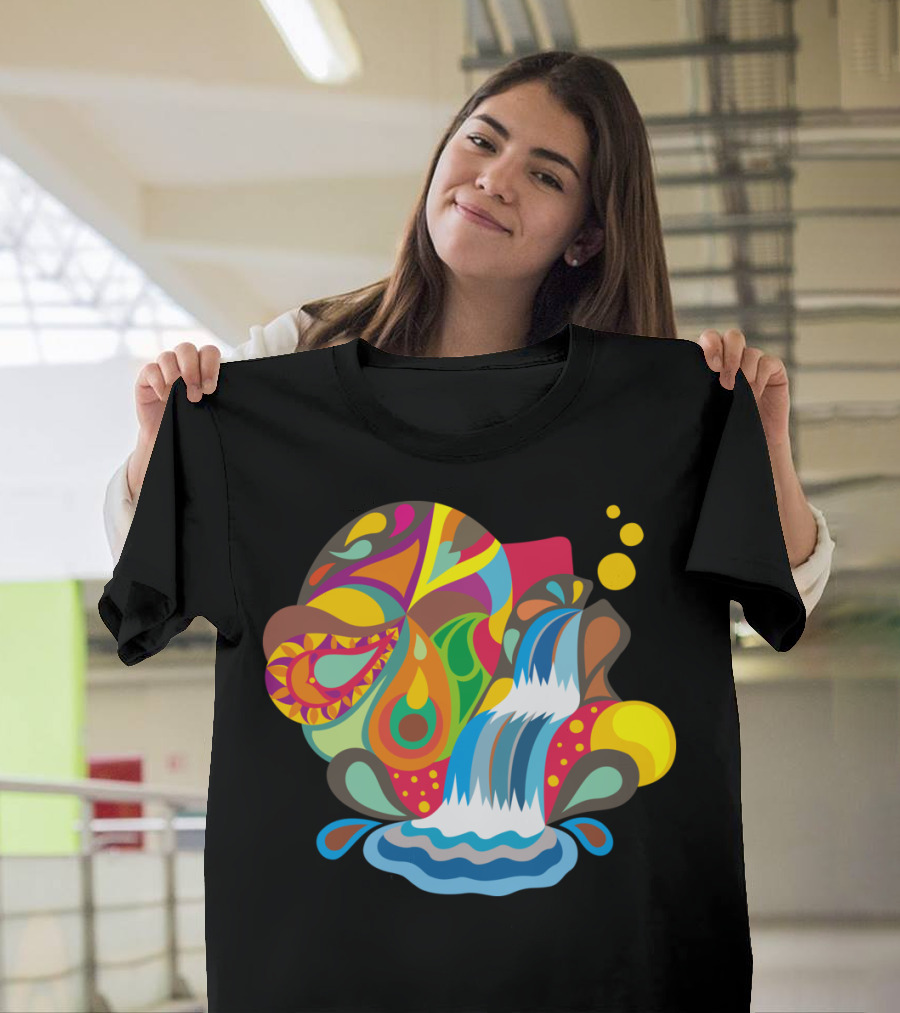 Sin Sed Multicolored Abstract Waterfall T-Shirt