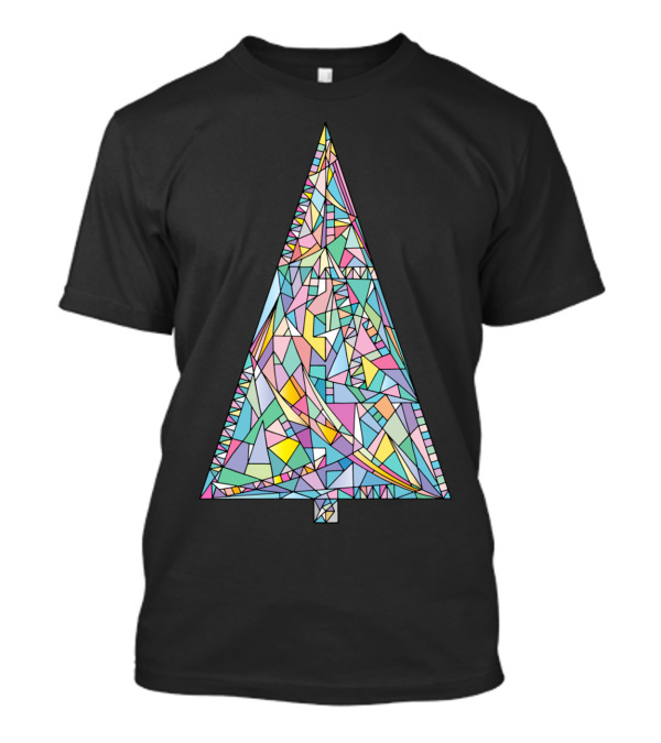 Happy New Year Tree In Geometric Pastel Colors T-Shirt