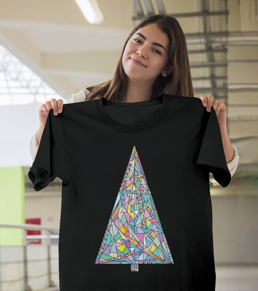 Happy New Year Tree in Geometric Pastel Colors T-Shirt
