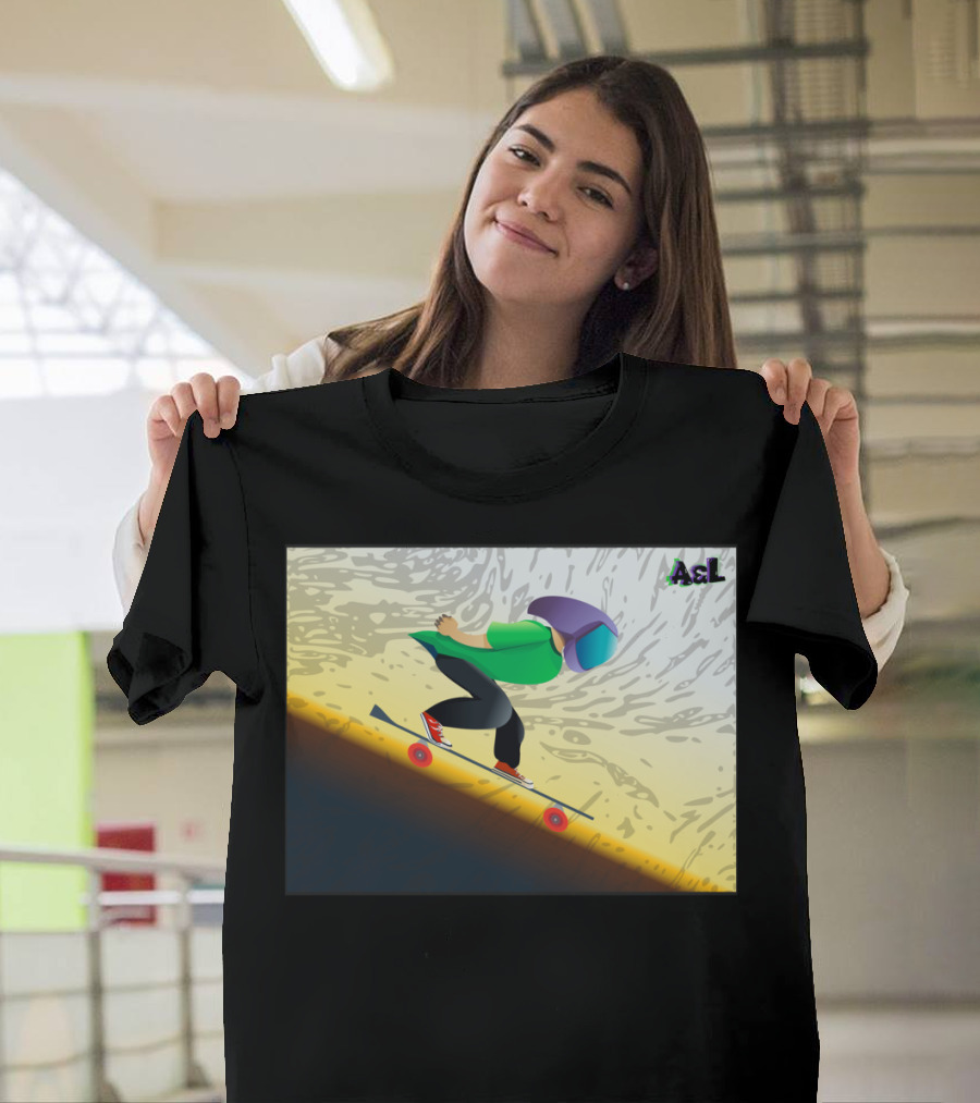 Skateboarding Downhill with A&L Adventure T-Shirt