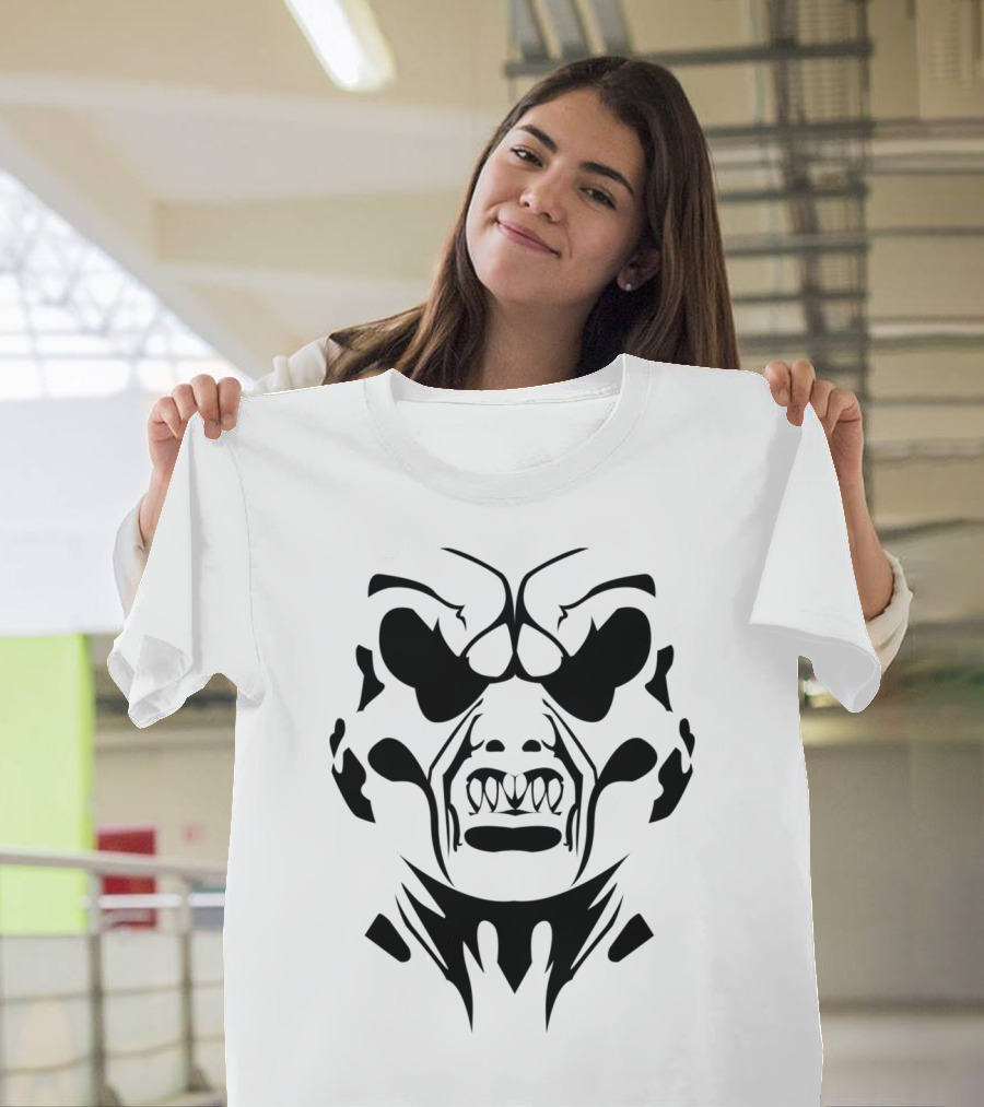 Haunted Mask Demon Face Halloween Scary Clown Monster T-Shirt