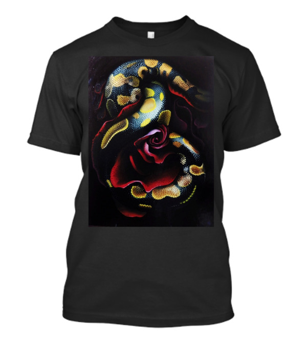 Pythonic Love Coiled Around A Rose By Ste T-Shirt