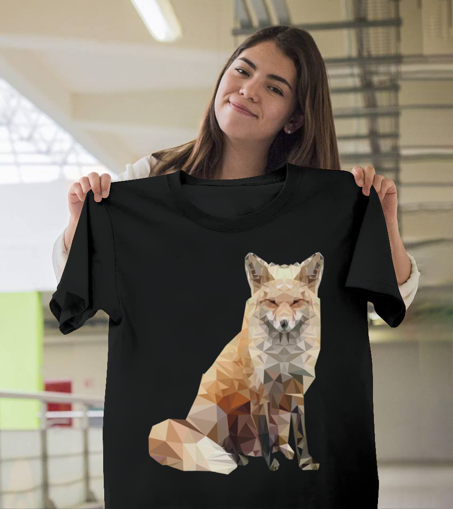 Cool Fox Poly Geometric Art Fox T-Shirt