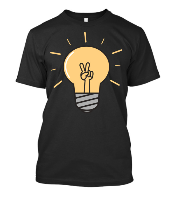 Lightbulb Peace Hand Gesture T-Shirt