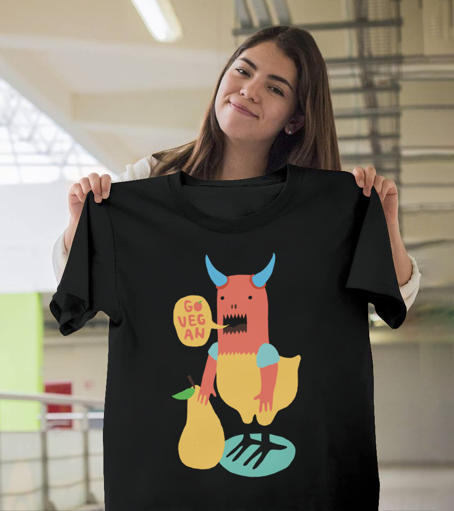 Go Vegan Monster with Pear T-Shirt