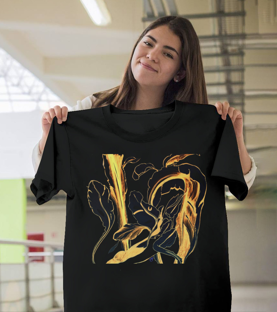 Miracle Leaf of Life in Blue and Gold Marker T-Shirt