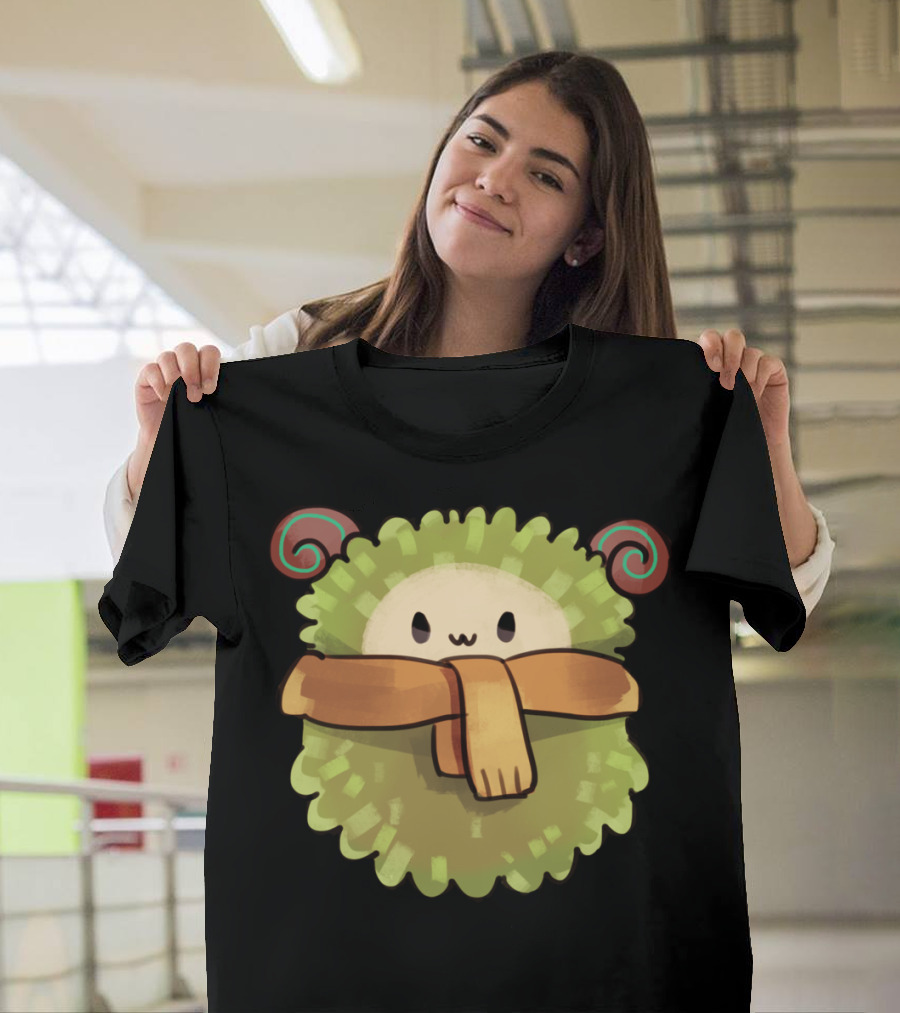 Kawaii Sheep Cute Fluffy Character with Cozy Scarf T-Shirt