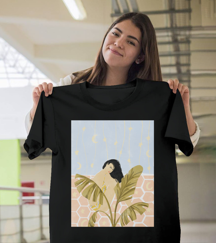 Moon and Stars Palms Honeycomb Sky T-Shirt