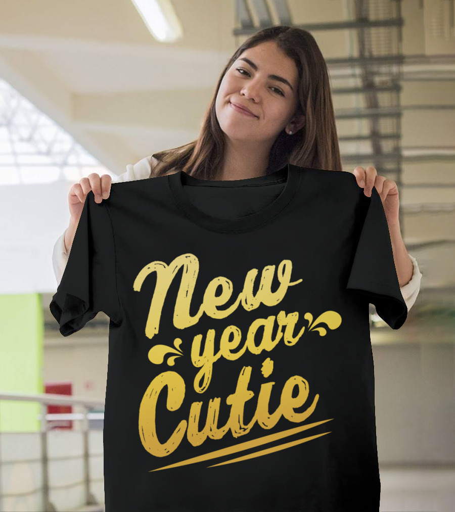 New Year Cutie Celebration Vintage Typography T-Shirt