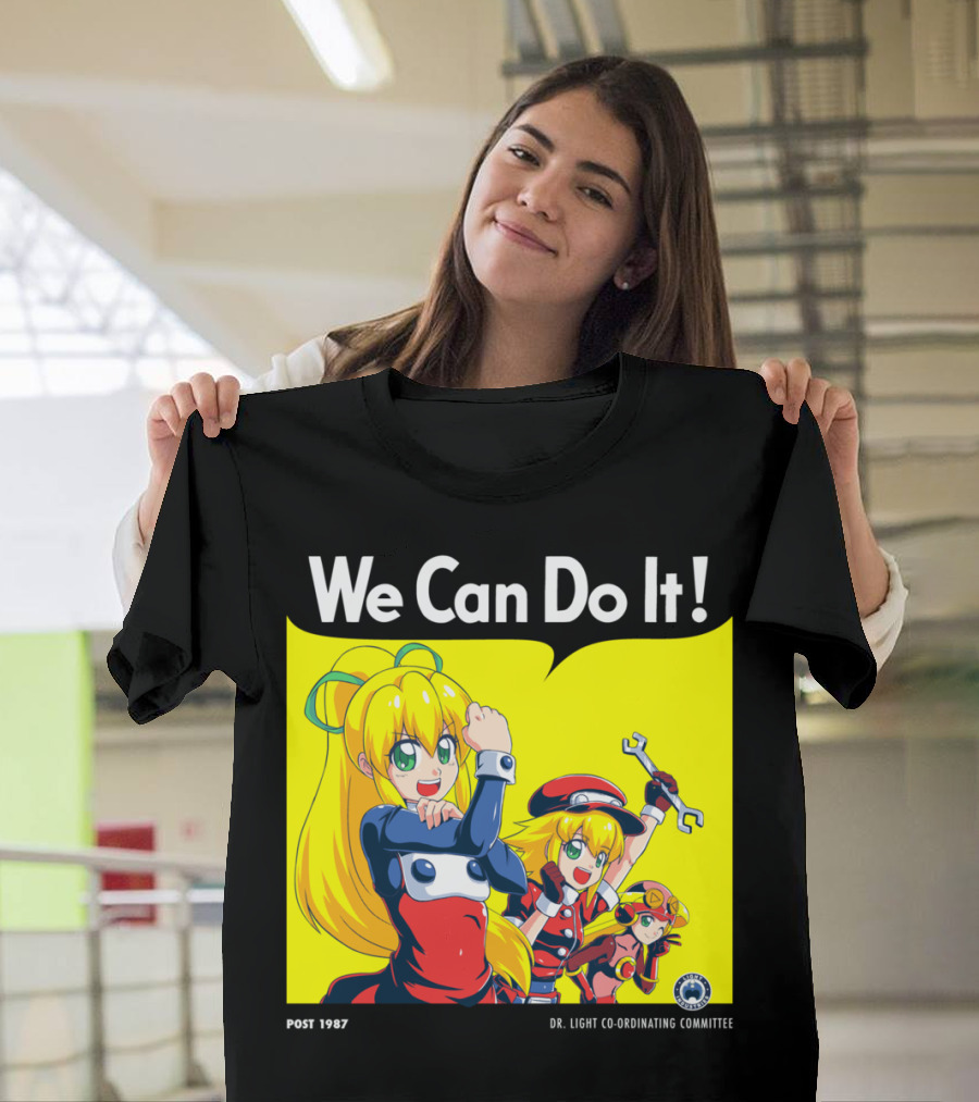 We Can Do It Post 1987 Dr. Light Co-Ordinating Committee Megaman T-Shirt