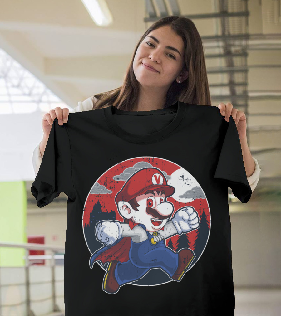Plumber Vampire Super Hero Adventure Moonlit Castle Forest T-Shirt