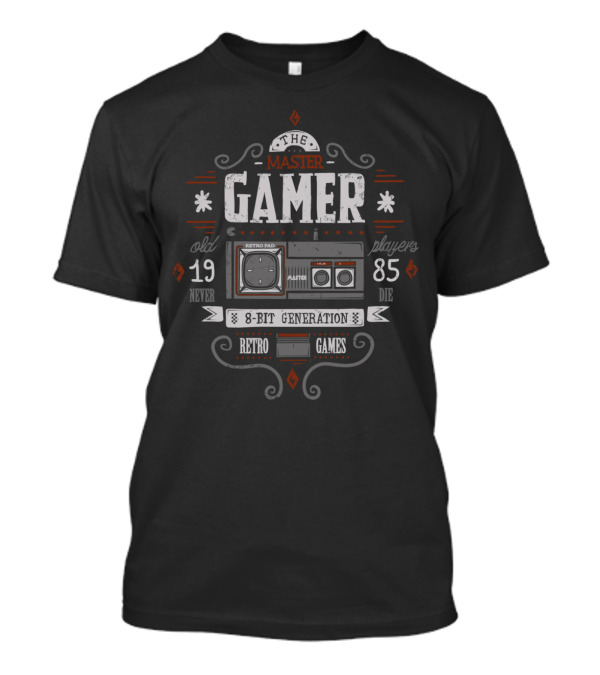 The Master Gamer Retro Pad 8-Bit Generation Old Players Never Die 1985 Retro Games T-Shirt