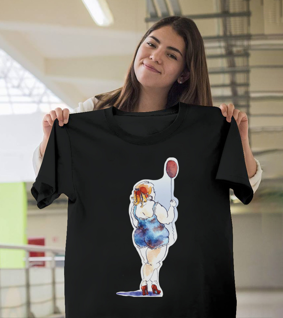 Feel The Air Balloon Girl in Red Heels T-Shirt