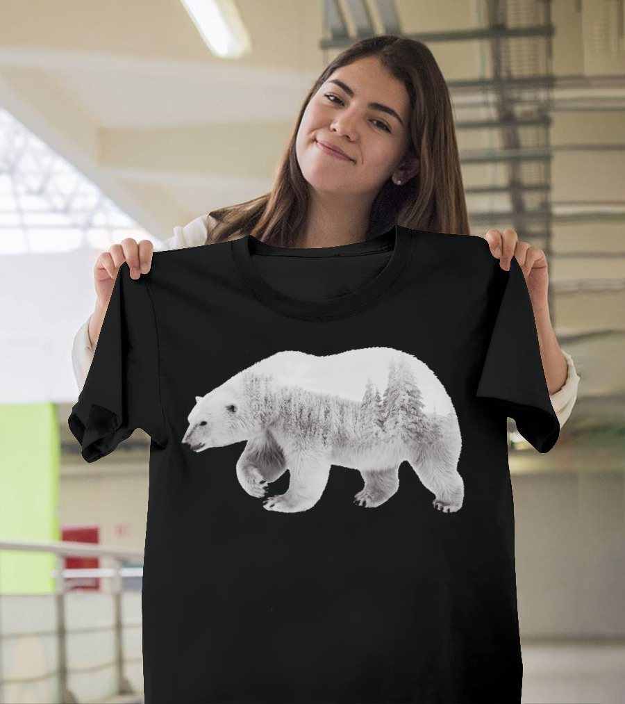 Polar Bear Forest Landscape T-Shirt