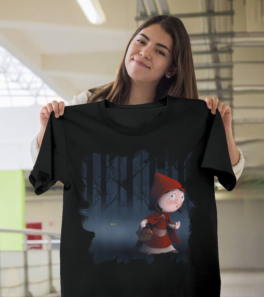 Little Red Riding Hood In the Woods Creepy Forest Adventure T-Shirt