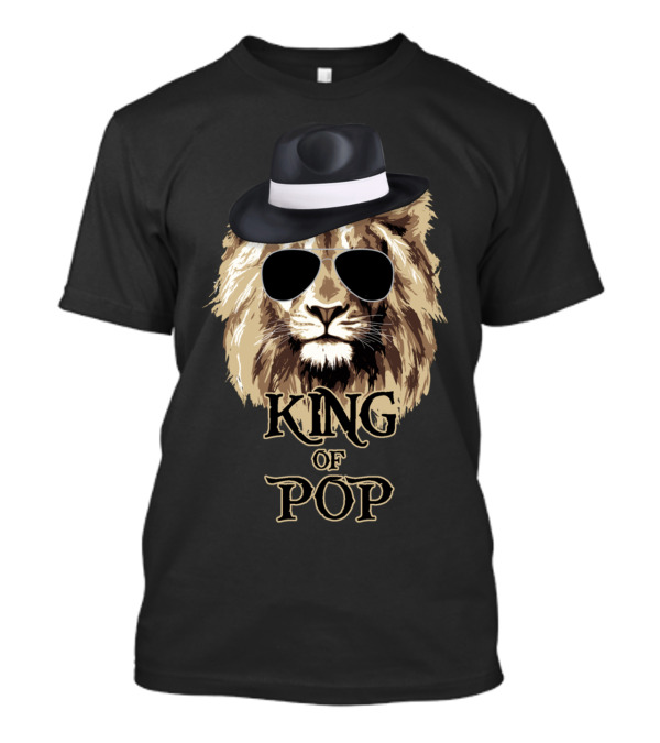 King Of Pop Lion Wearing Fedora And Sunglasses T-Shirt