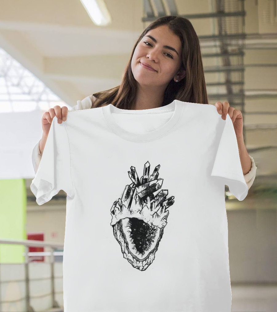 Crystal Heart Shard with Gemstone Anatomy T-Shirt