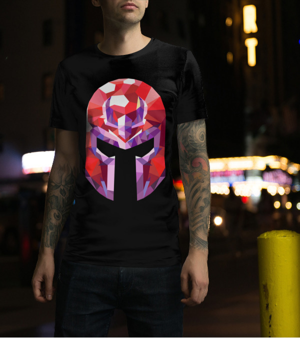 Polygon Magneto Helmet Art Geometric T-Shirt