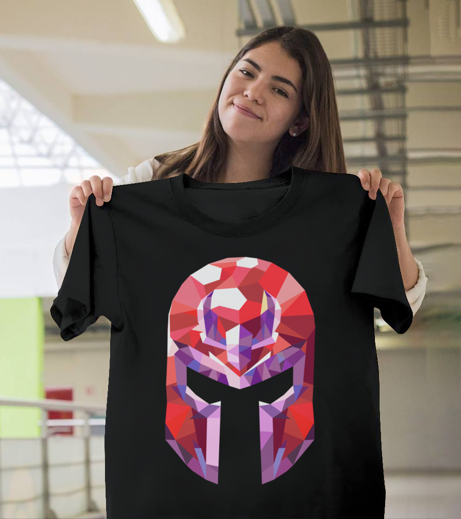 Polygon Magneto Helmet Art Geometric T-Shirt