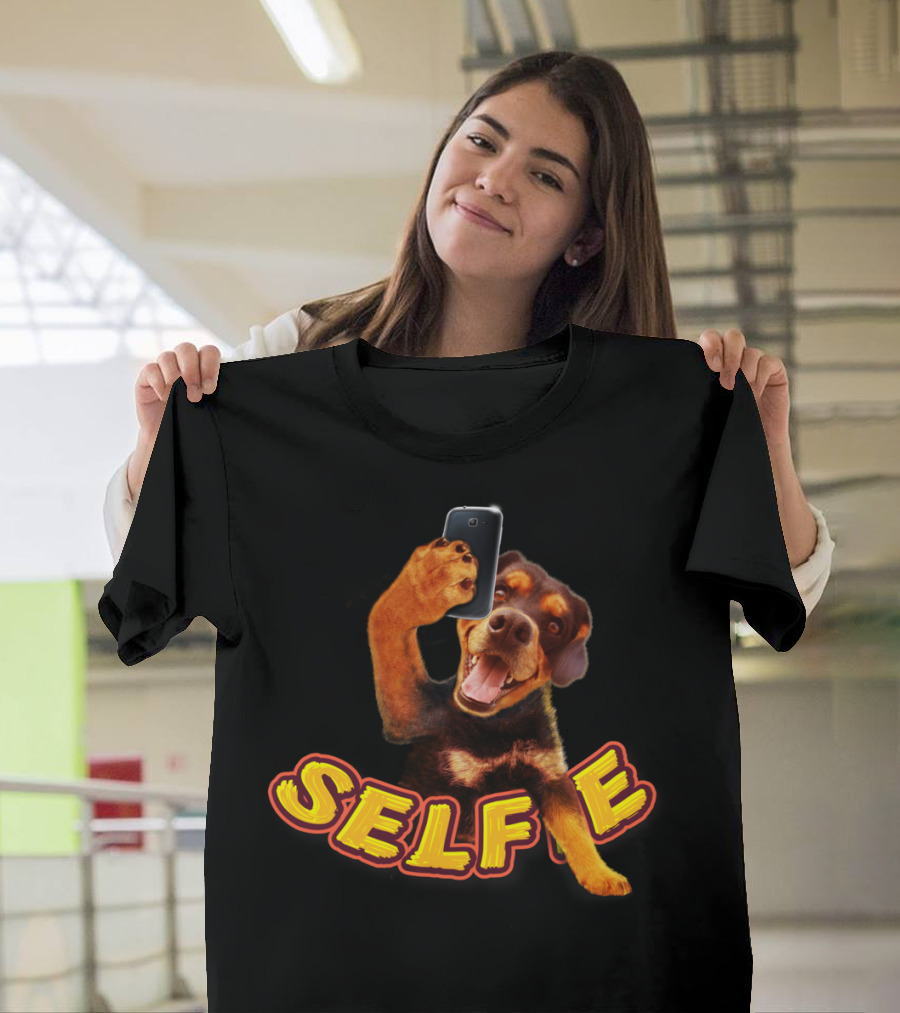 Selfie Dog Taking Picture with Smartphone T-Shirt