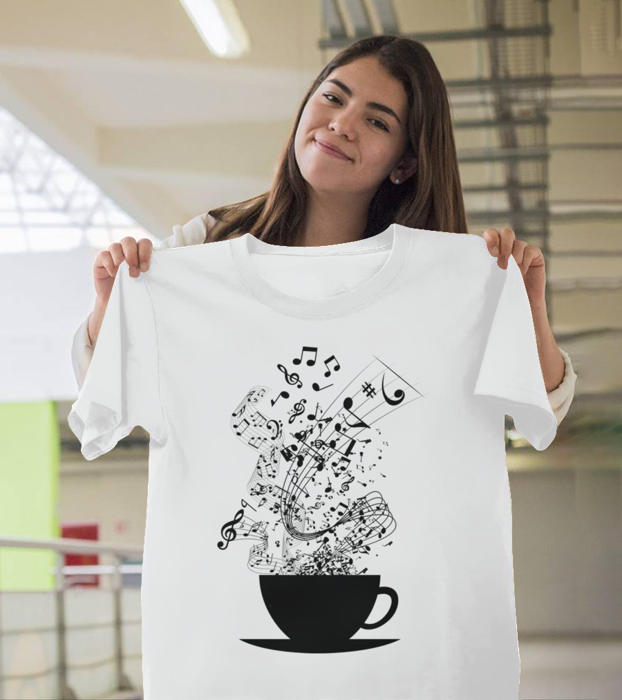 Cup of Musical Notes and Symbols Rising T-Shirt