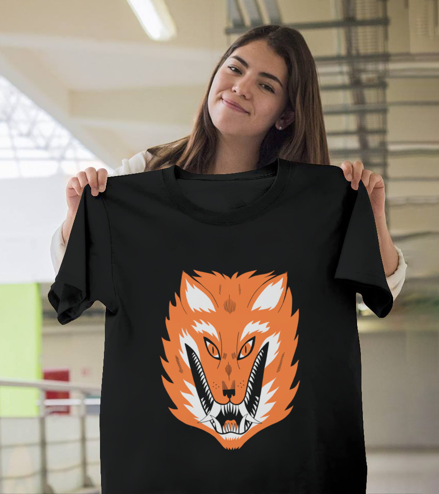 Cursed Fox Fierce Orange Beast Face T-Shirt