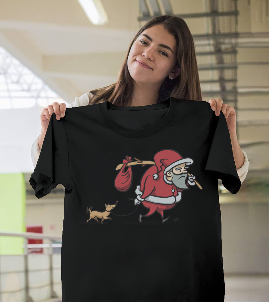 Poor Santa with Dog and Bag T-Shirt