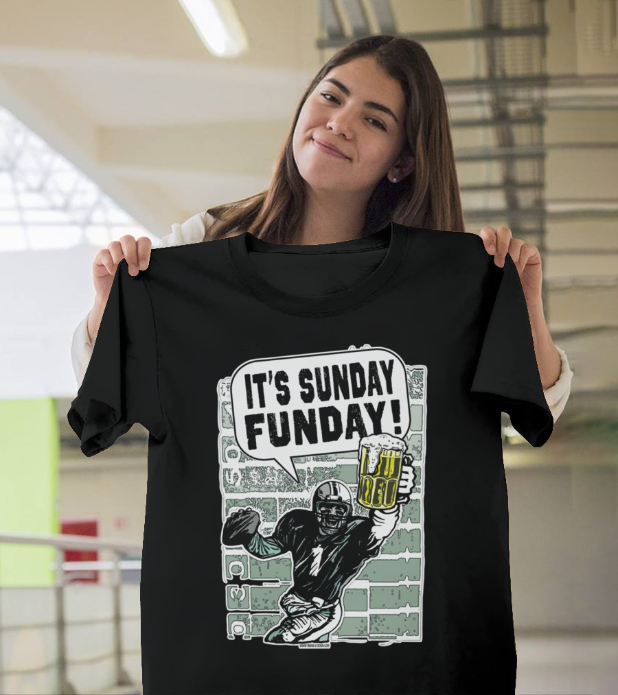 It's Sunday Funday Beer and Football Touchdown T-Shirt