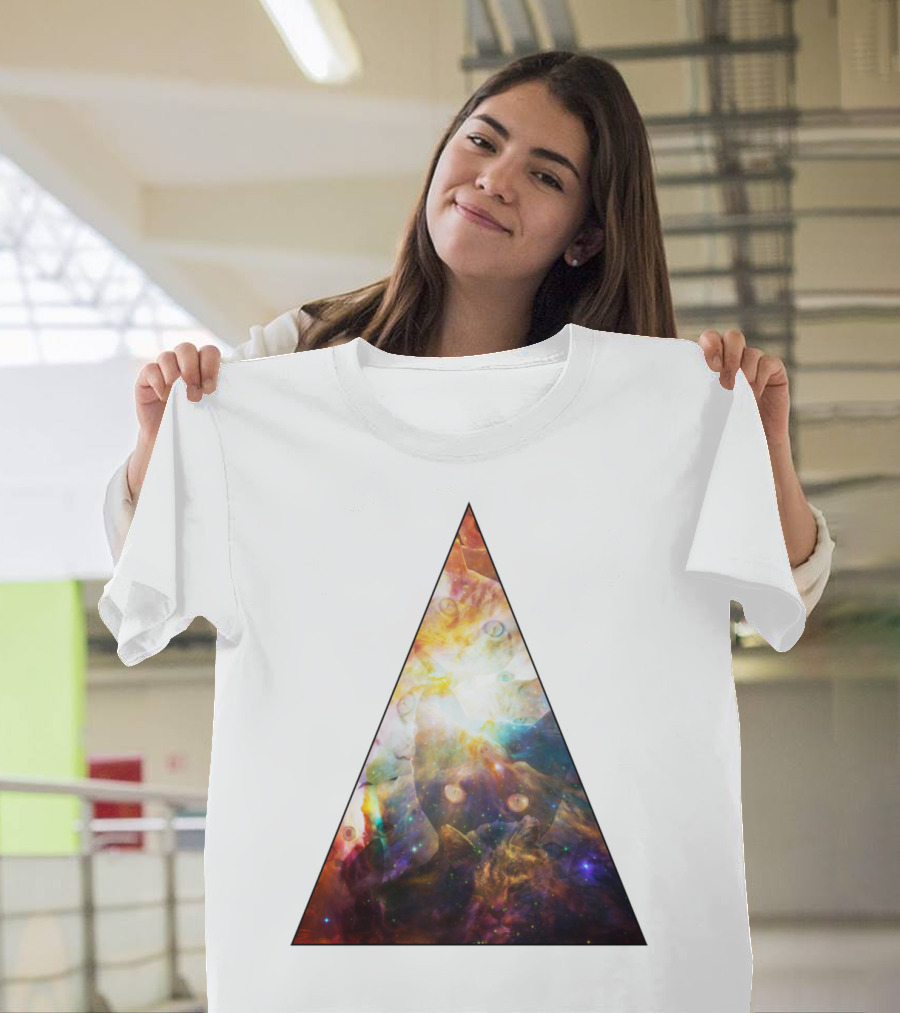 Kitty Galaxy Cosmic Triangle T-Shirt