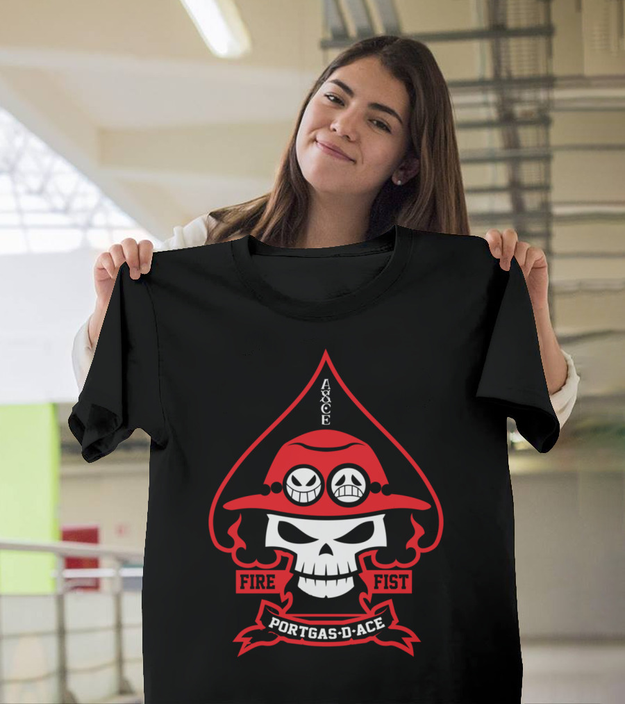Ace Fire Fist Skull Hat One Piece Portgas D. Ace T-Shirt