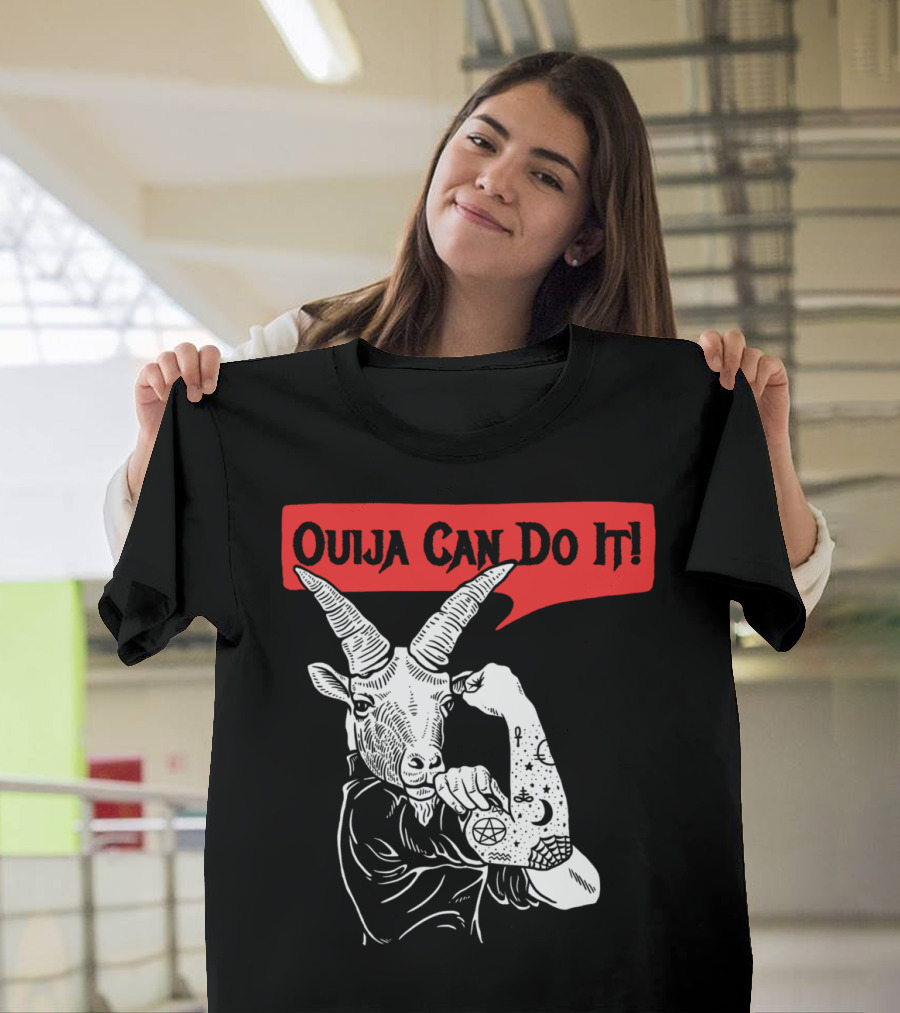 Ouija Can Do It Goat Flexing with Occult Symbols T-Shirt