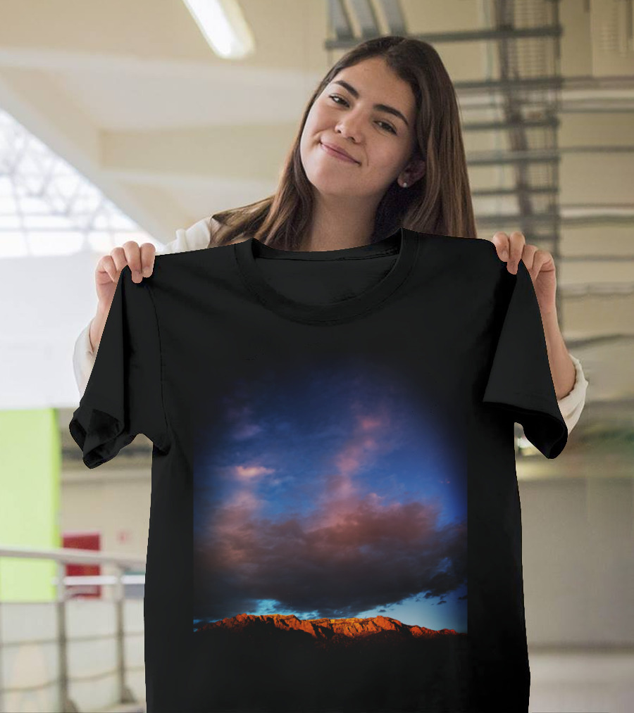 Mountain Sunset Shrouded in Vibrant Sky T-Shirt