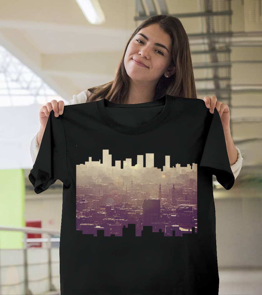 Sunset Over Cairo Urban Skyline T-Shirt