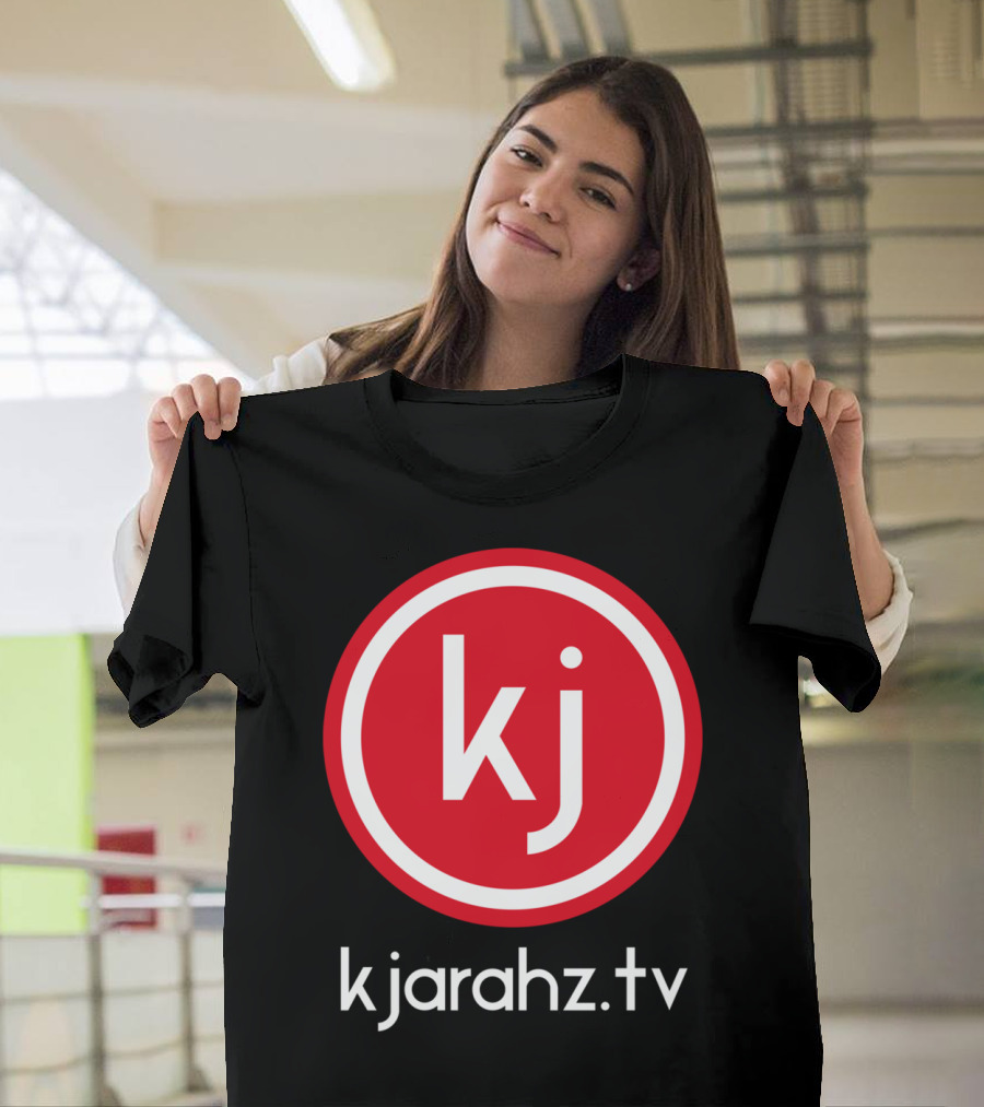 Kjarahz.TV Red Circle Logo kj Text T-Shirt