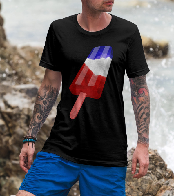 Popsicle Red White And Blue Ice Cream Bar T-Shirt