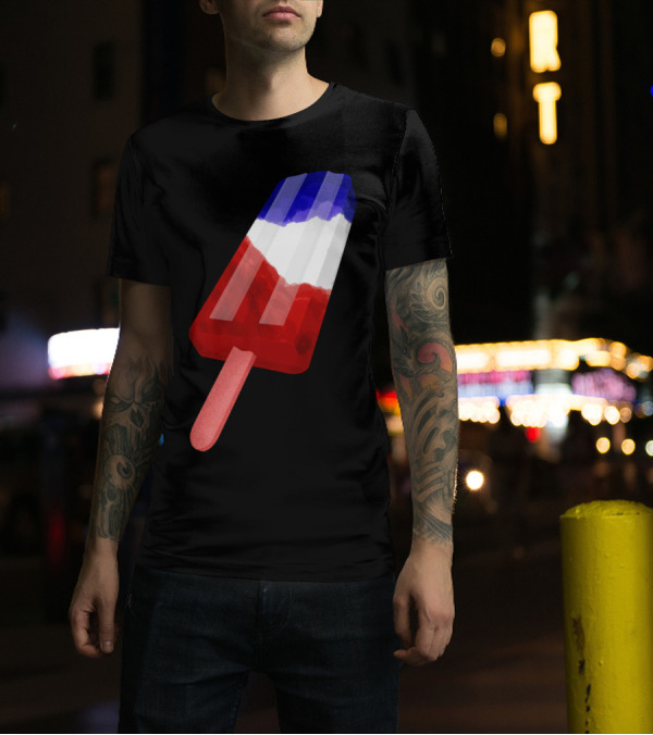 Popsicle Red White And Blue Ice Cream Bar T-Shirt