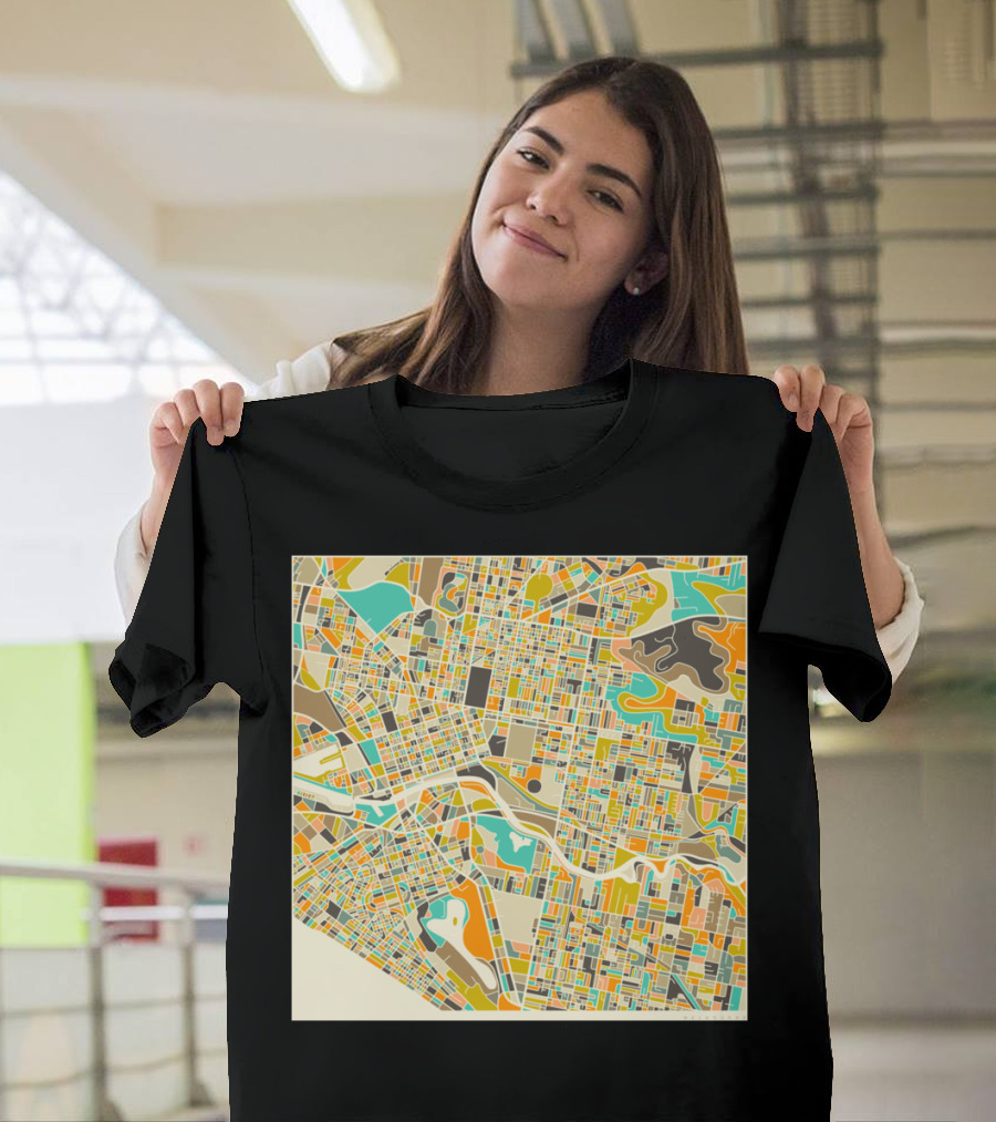 MELBOURNE COLORFUL CITY MAP T-Shirt