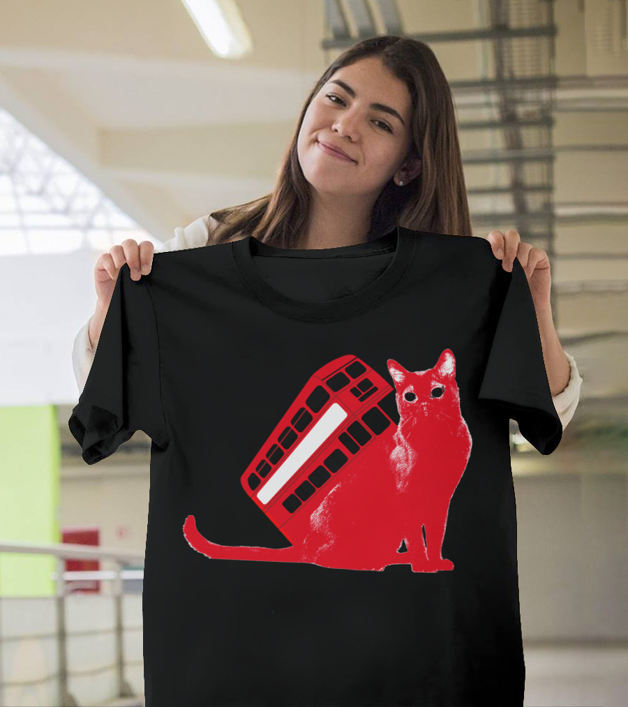 LONDON CATBUS RED DOUBLE-DECKER CAT IMAGE T-Shirt