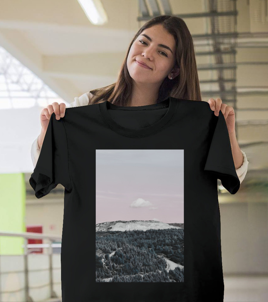 Lonely Cloud Above Peaceful Forest Landscape T-Shirt