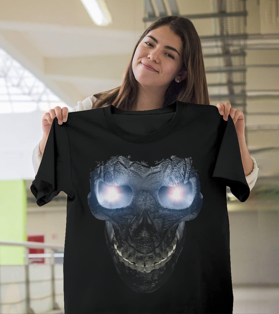 Mr. BrightEyes Illuminated Skull Face T-Shirt