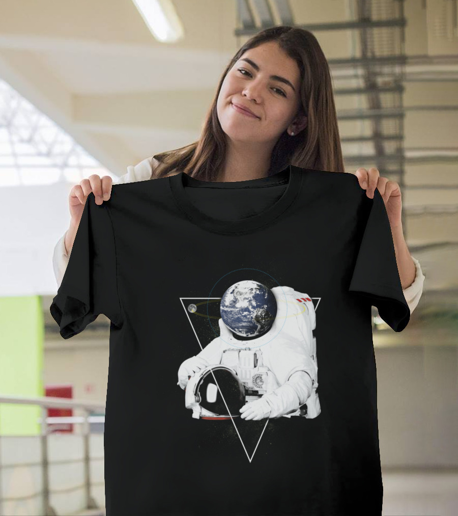 Mr. Earth Astronaut with Planet Head T-Shirt