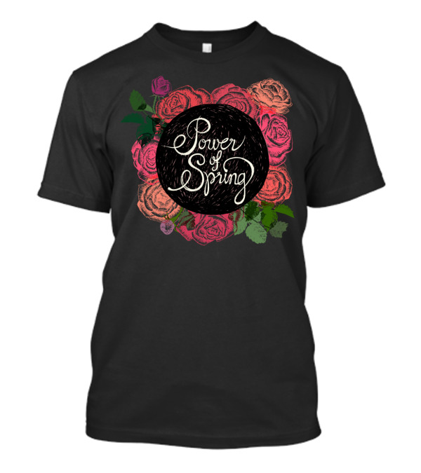 Power Of Spring Roses And Leaves Circle T-Shirt
