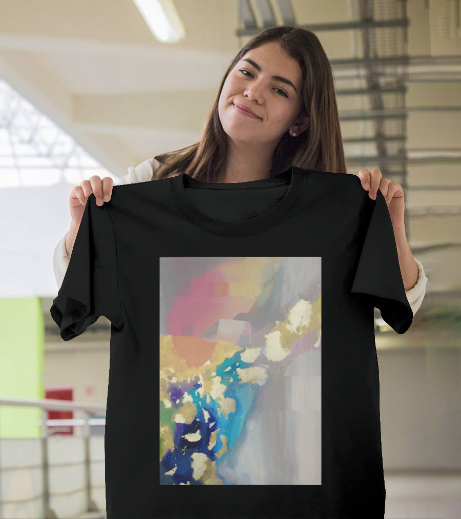 Looking West Abstract Large Painting Colorful Palette T-Shirt