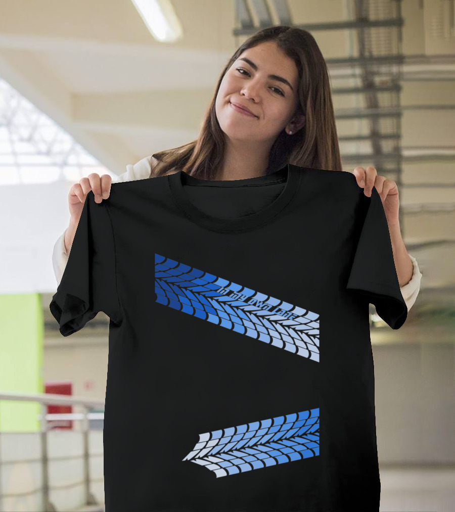In My Own Lane Blue Tire Track T-Shirt